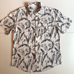 Alexander Julian Men's Black & White Patterned Short Sleeve Shirt Size M